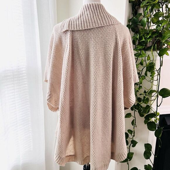 Lane Bryant Beige Wool Blend Oversize Sweater Asymmetrical Cowl Neck Plus 22/24 - Picture 6 of 9